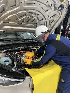 EV Car Hood with Voltgard Gloves